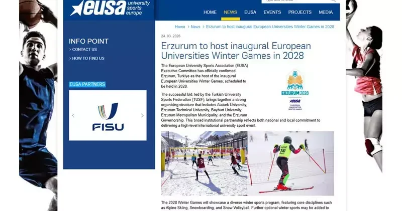 Erzurum, 2028 Avrupa Üniversiteler Kış Oyunları na ev sahipliği yapacak