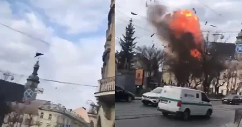 Rus İHA’sı Lviv’i vurdu: Patlama anları kameraya alındı Sözcü Gazetesi