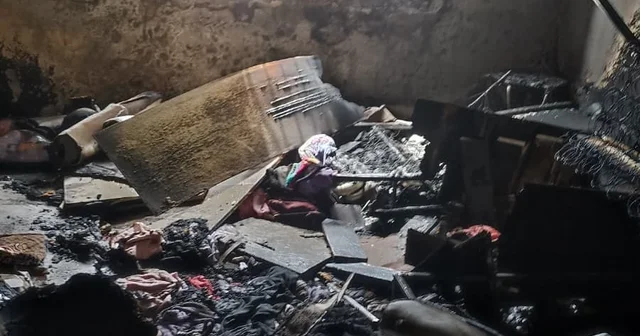 Yangın bir evi küle çevirdi Diyarbakır Haberleri