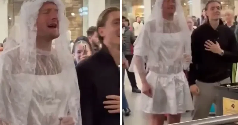 Gelinlik giyen Joe Worral kendisini eleştirenlere ateş püskürdü