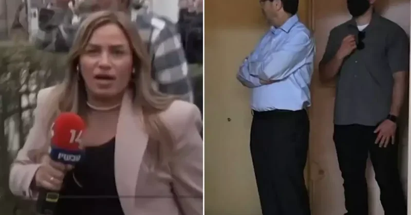 İsrail Cumhurbaşkanı Herzog ecel terleri döktü! Basın açıklaması sırasında füze düştü