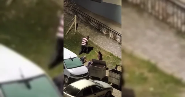Evinin önüne gittiği eski eşiyle tartışan kişiyi, komşular sopayla dövdü; olay kamerada Malatya Haberleri