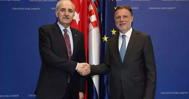 TBMM Başkanı Kurtulmuş, Hırvatistan Meclis Başkanı Jandrokovic ile bir araya geldi