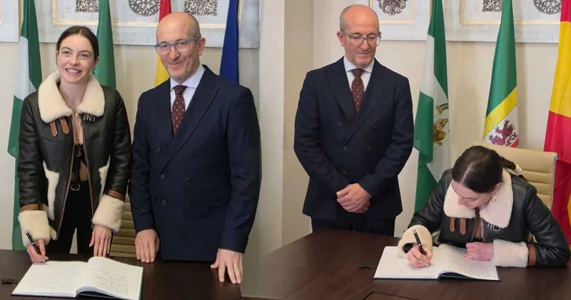 Melis Sezen i İspanya da belediye başkanı karşıladı: İmzayı attı