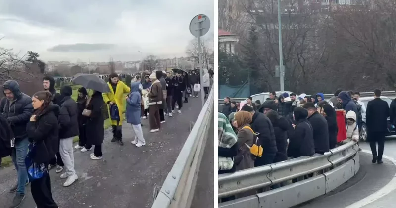 Yağmura çamura aldırmadılar! Ne kuyruğu olduğunu tahmin etmeniz zor