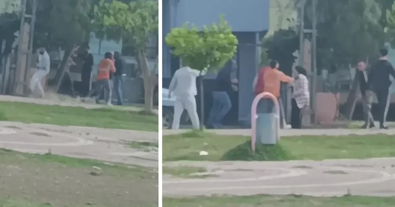 Adana da tüfekli sopalı kavga kamerada