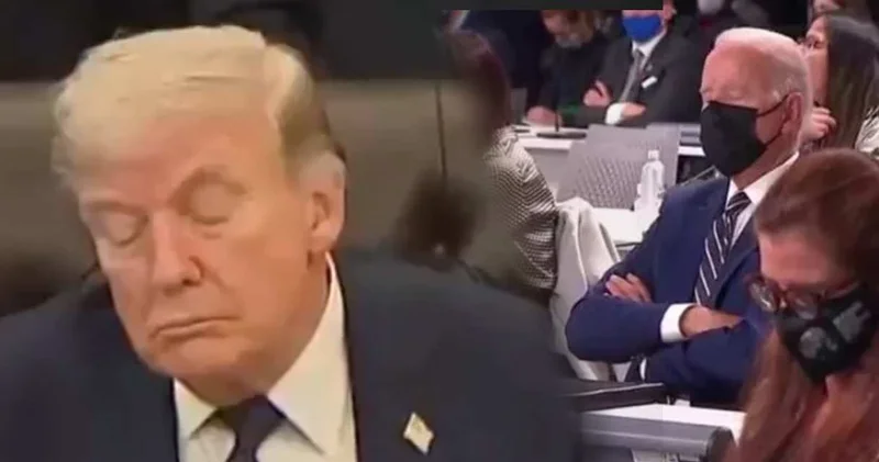 Biden ile alay etmişti: Trump kameralar karşısında uyuyakaldı