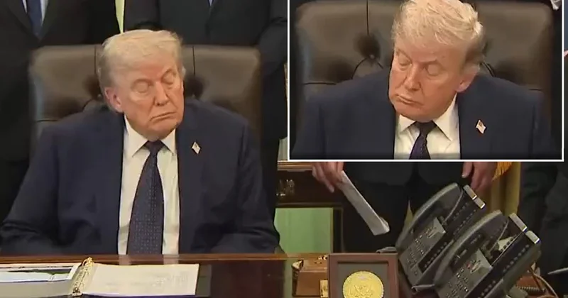 Trump toplantıda uyuyakaldı, alay konusu oldu