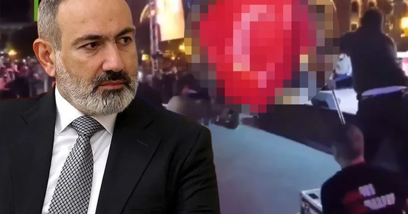 Ermenistan da bayrağımıza alçak saldırı! Paşinyan dan açıklama var