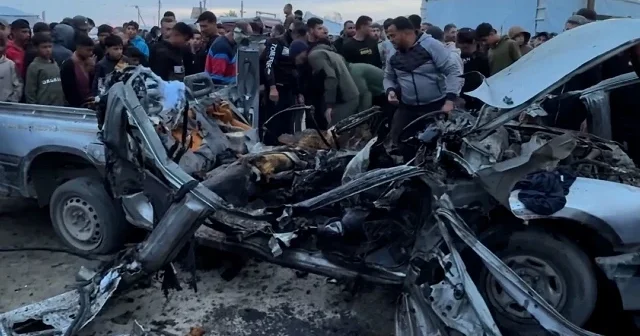 İsrail Gazze de polis aracını saldırdı VİDEO İZLE