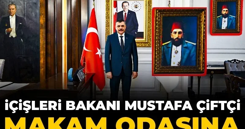 İçişleri Bakanı Mustafa Çiftçi makam odasına Abdülhamid tablosu astı