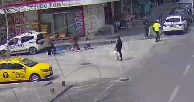 Erzincan da polis memuru kaçan balonun yardımına koştu