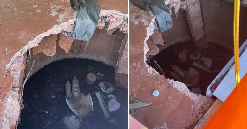 Tuvalet çöktü, turist 2 metre derinliğindeki atık çukuruna düştü