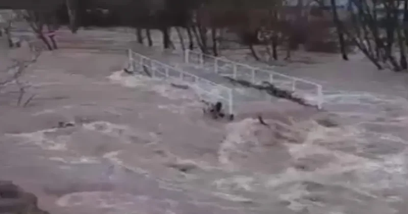 Kızılırmak taştı, köyde ev ve ahırları su bastı