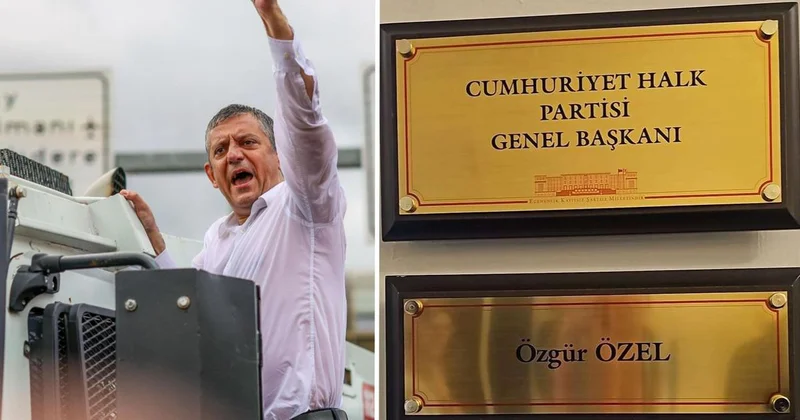 Özgür Özel in TBMM deki odasına CHP Genel Başkanı tabelası asıldı