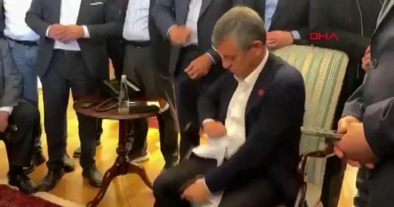 Özgür Özel in Genel Merkez de tebligatı yırttığı anlar gündem oldu
