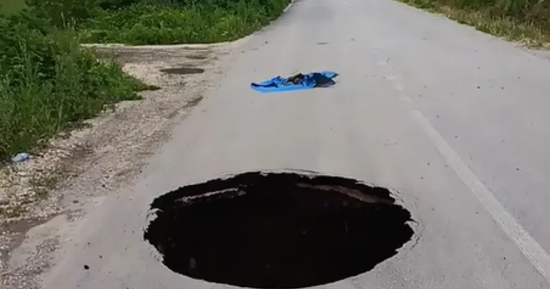 Tokat ta korkutan manzara: Yol çöktü, trafiğe kapatıldı!