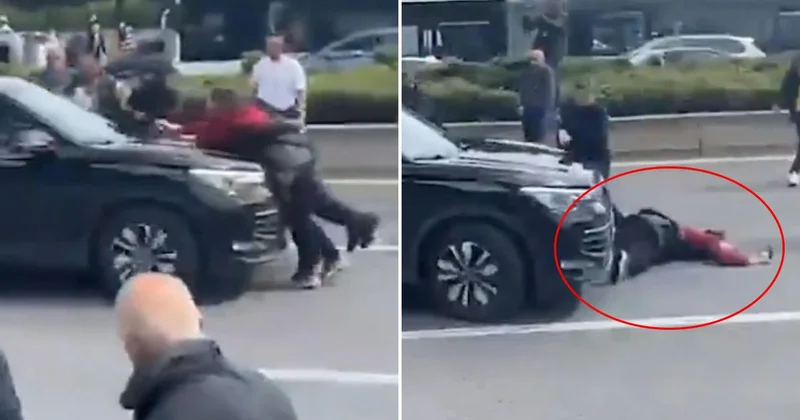 CHP Genel Merkezi önünde araç kalabalığa dalıp bir kadına çarptı