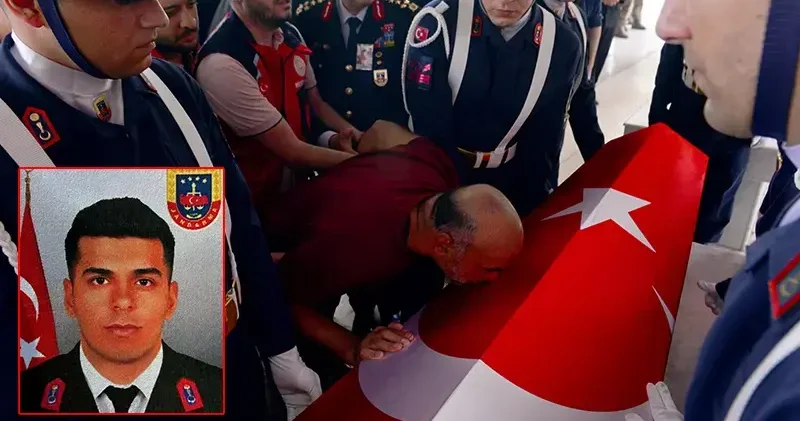 Kazada şehit olan uzman çavuş, son yolculuğuna uğurlandı