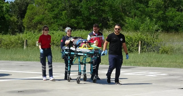 Yüksekten düşen kadının imdadına ambulans helikopter yetişti Samsun Haberleri Habertürk Yerel Haberler