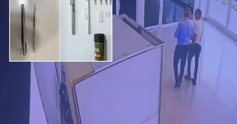 Adliyeye kalem silahla girmeye çalıştı! Çantasından neşter ve biber gazı çıktı