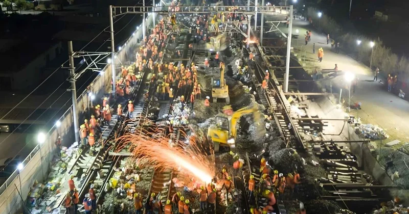 Sadece 9 saatte tren hattı inşa ettiler: 7 saatten 90 dakikaya düştü Sözcü Gazetesi