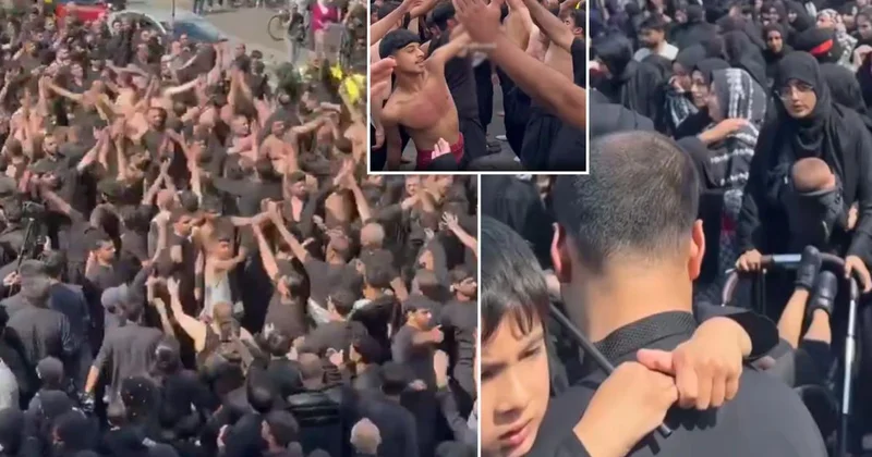 İngiltere de dikkat çeken yürüyüş! Görüntüler tartışma yarattı