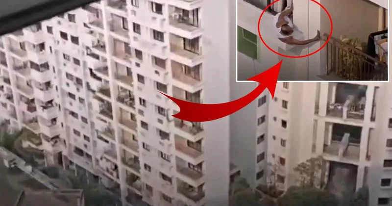 Sapkınlıkta son nokta! Metrelerce yükseklikte komşusunu gözetledi