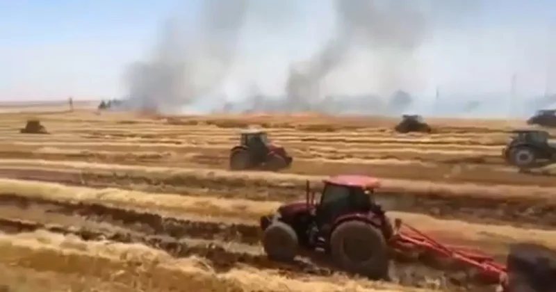 Anız yangını tarım malzemelerini kül etti