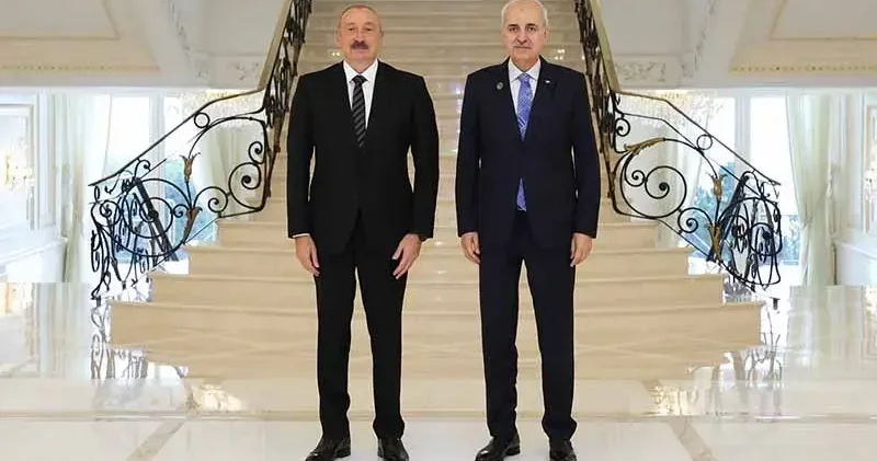 TBMM Başkanı Kurtulmuş, Azerbaycan Cumhurbaşkanı Aliyev tarafından kabul edildi