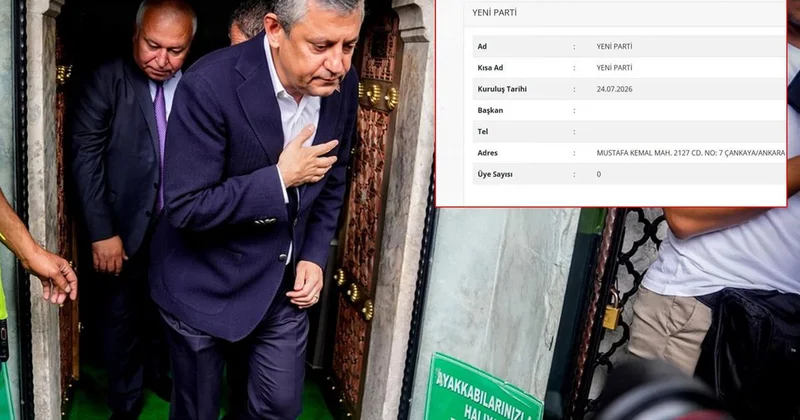 Özgür Özel başkanlığındaki Yeni Parti, Yargıtay resmi sitesine işlendi