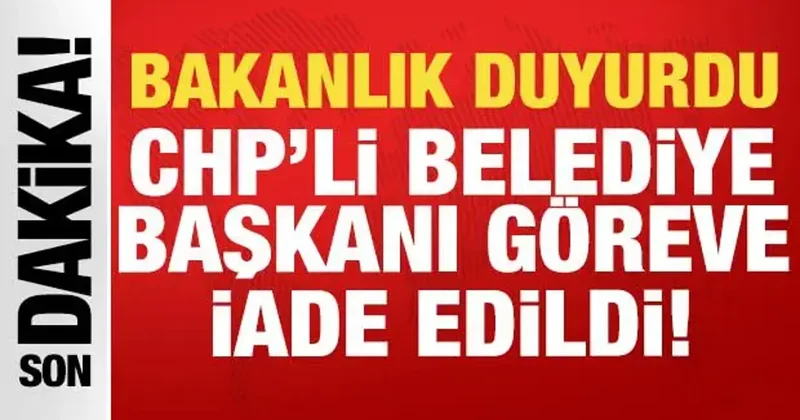 Bakanlık açıkladı: CHP li Balçova Belediye Başkanı göreve iade edildi!