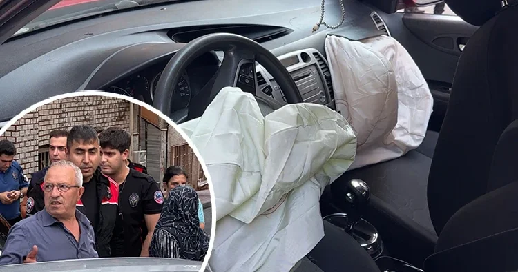Düğün konvoyunda kaza şoku: Araç, binanın girişine çarptı