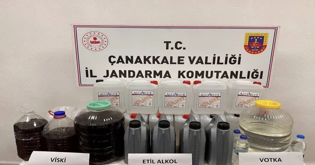 Çanakkale de kaçak alkol operasyonu 140 litre kaçak alkole el konuldu Çanakkale Haberleri Habertürk Yerel Haberler