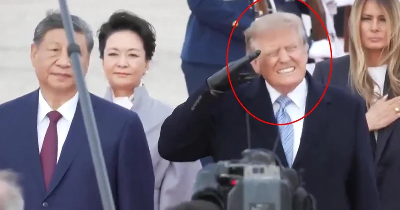 Trump tan Şi ye savaş uçaklı karşılama! Yüzündeki ifade dikkat çekti