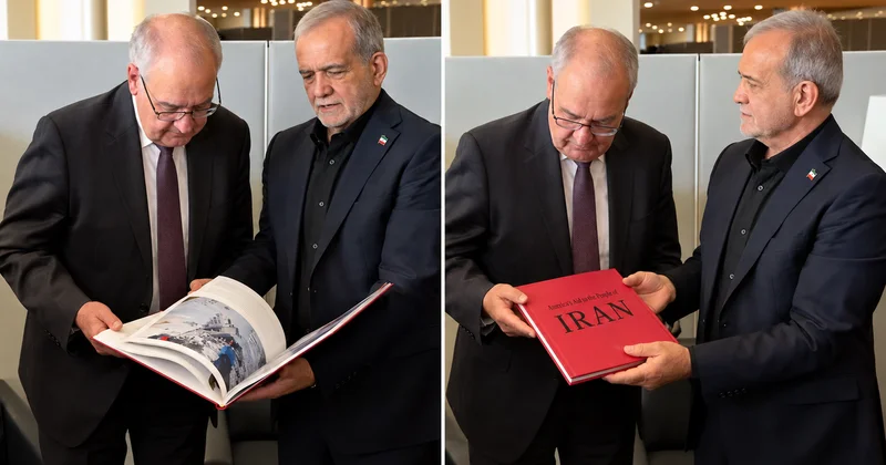 Pezeşkiyan’dan İsviçre liderine dikkat çeken hediye: ABD nin sevil hedeflere saldırılarını belgeledi
