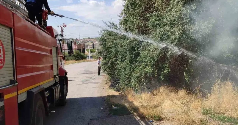 Van’da bahçedeki yangın söndürüldü
