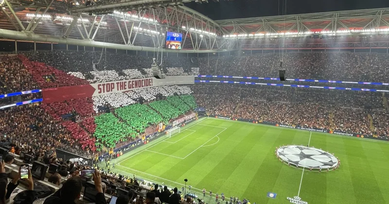 Galatasaray ın Filistin e destek koreografisi işgalci İsrail in medyasını rahatsız etti