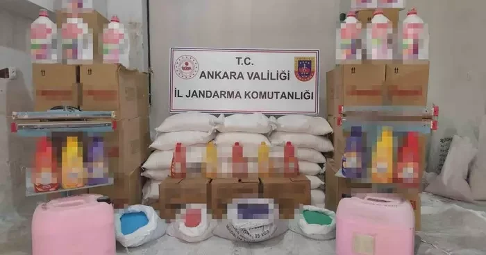 Ankara’da 500 litre sahte deterjan ele geçirildi