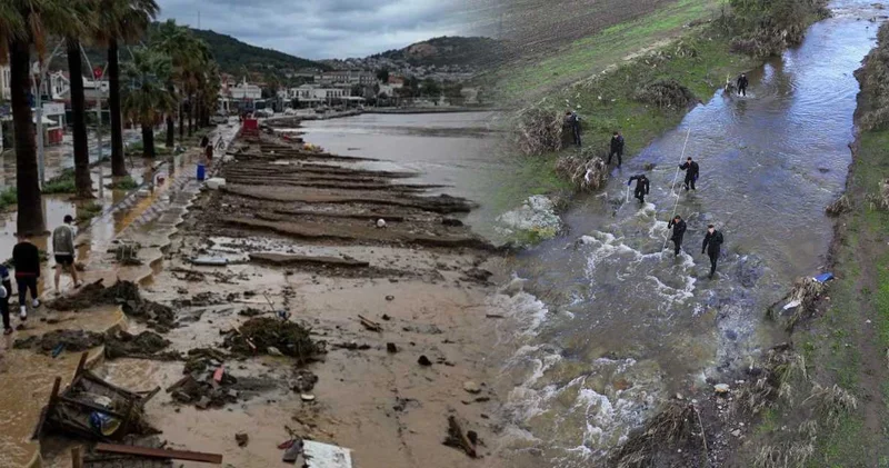 Sel felaketinde 1 kişi kaybolmuştu! Foça’da arama çalışmaları ikinci gününde