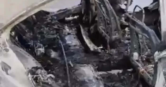 Osmaniye’de yanan otomobil küle döndü