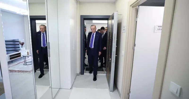 Yüzyılın Konut Projesi nin detaylarını açıklayan Cumhurbaşkanı Erdoğan, örnek daireyi inceledi