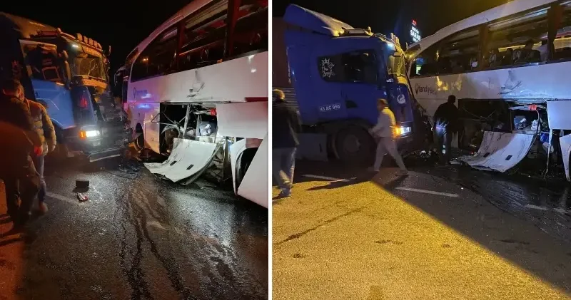 Bilecik te tur otobüsü ile tır çarpıştı: 20 kişi yaralandı Bilecik Haberleri