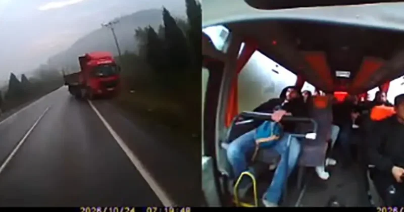 Tırın hatalı sollaması faciaya davetiye çıkardı: 24 kişi ölümden döndü