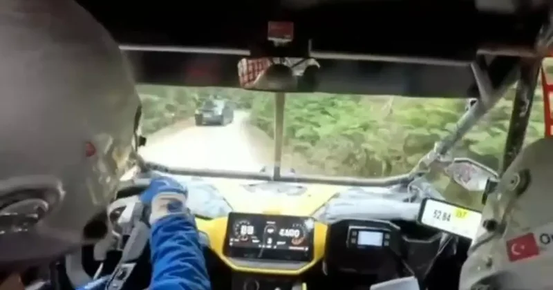 Baja yarışında sivil araç tehlike saçtı: Tecrübeli pilotlar faciayı önledi