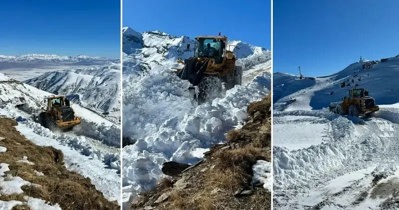 Hakkari de kar nedeniyle kapanan 22 üs bölgesi yolundan 18 i açıldı Hakkâri Haberleri