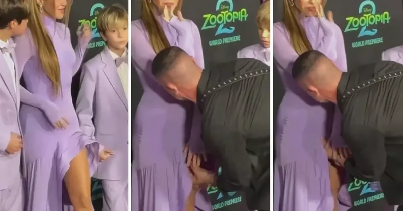 Shakira ya kırmızı halıda şok! Bir anda gelip eteğine yapıştı