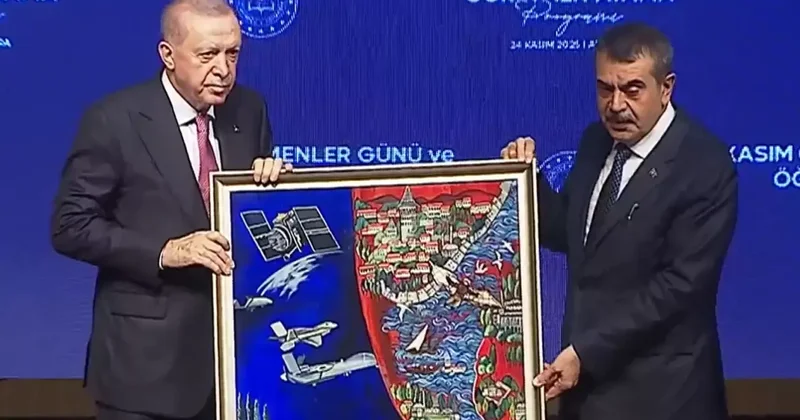 Bakan Tekin den Cumhurbaşkanı Erdoğan a 24 Kasım hediyesi