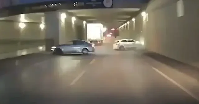 Adana da makas atan sürücü önündeki araca çarptı VİDEO İZLE