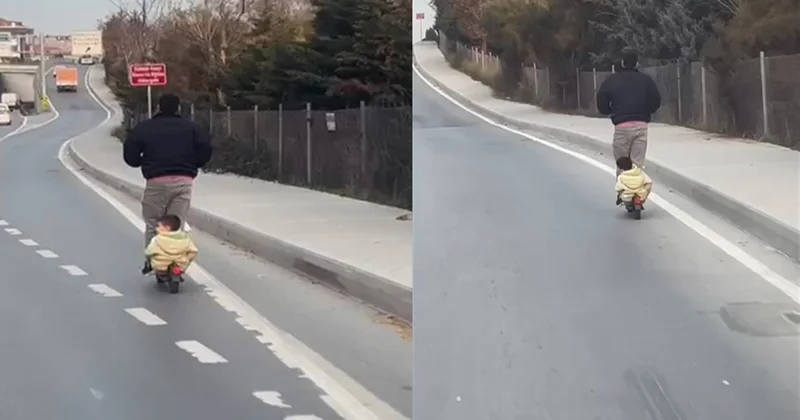 Akıl almaz görüntüler: Çocuğu scooterla trafiğe çıkarttı Sözcü Gazetesi